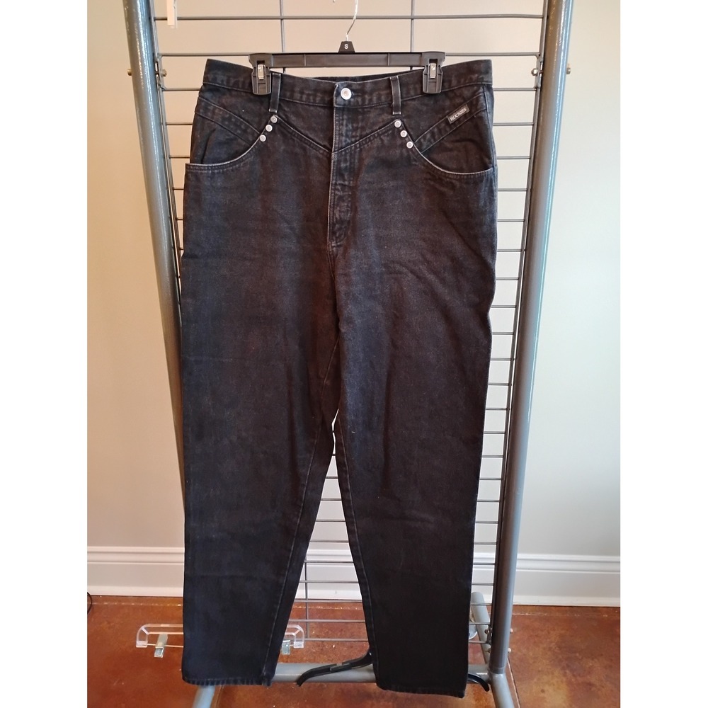 Vintage Rockies Black High Waisted Western Jeans Studded Yoke 19/20 36 230219